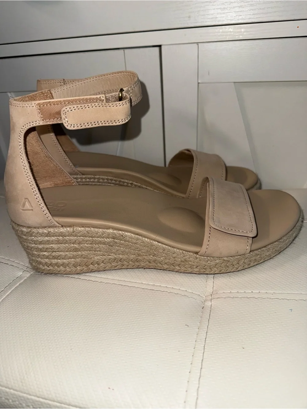 Women's Ankle Strap Espadrille Wedge Sandals - Nude ABEO Riviera Ankle Sandal